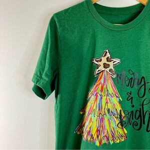 Women’s Bella Canvas Unisex Merry & Bright Graphic T-shirt Size M